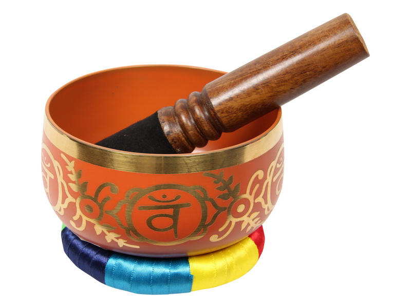 Chakra Symbol Tibetan Singing Bowl (Orange)